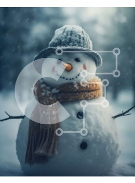 Intra Συλλεκτικό Ξύλινο Παζλ Plywood  4mm - Winter Wonderland: Εικόνα ενός χιονάνθρωπου στο χιόνι Σε Ξύλινο Κουτί - Διαστάσεις Puzzle: 10x10 cm – 25 κομμάτια