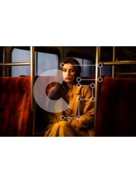 Intra Συλλεκτικό Ξύλινο Παζλ Plywood  4mm - Όμορφη εικόνα νεαρής γυναίκας σε ένα τρένο που κοιτάζει έξω από το παράθυρο Σε Ξύλινο Κουτί - Διαστάσεις Puzzle: 10x10 cm – 25 κομμάτια