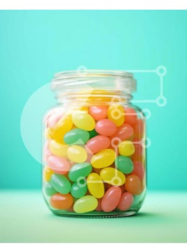 Σετ των 2 Intra Συλλεκτικό Ξύλινο Παζλ Plywood  4mm - Πολύχρωμα φασόλια ζελέ σε γυάλινο βάζο Σε Ξύλινο Κουτί - Διαστάσεις: 10x10 cm – 25 κομμάτια