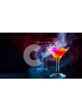 Σετ των 2 Intra Συλλεκτικό Ξύλινο Παζλ Plywood  4mm - Ποτήρι κοκτέιλ με καπνό Σε Ξύλινο Κουτί - Διαστάσεις: 10x10 cm – 25 κομμάτια