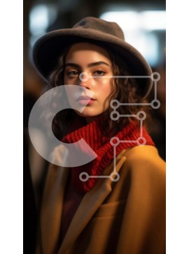 Intra Συλλεκτικό Ξύλινο Παζλ Plywood  4mm - Όμορφη εικόνα μιας γυναίκας στη χειμερινή μόδα Σε Ξύλινο Κουτί - Διαστάσεις Puzzle: 10x10 cm – 25 κομμάτια