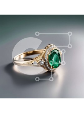 Σετ των 2 Intra Συλλεκτικό Ξύλινο Παζλ Plywood  4mm - Κομψό και εκλεπτυσμένο χρυσό δαχτυλίδι με σμαραγδένια πέτρα Σε Ξύλινο Κουτί - Διαστάσεις: 10x10 cm – 25 κομμάτια