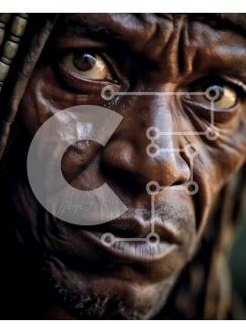 Intra Συλλεκτικό Ξύλινο Παζλ Plywood  4mm - Πορτρέτο ενός ατόμου με εκφραστικά μάτια Σε Ξύλινο Κουτί - Διαστάσεις Puzzle: 10x10 cm – 25 κομμάτια