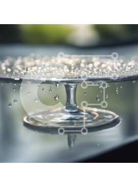 Σετ των 2 Intra Συλλεκτικό Ξύλινο Παζλ Plywood  4mm - Διαφανές γυάλινο σταντ για κέικ με σταγονίδια νερού Σε Ξύλινο Κουτί - Διαστάσεις: 10x10 cm – 25 κομμάτια