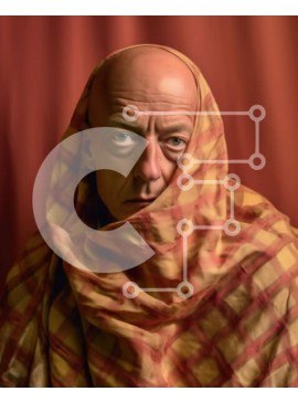 Intra Συλλεκτικό Ξύλινο Παζλ Plywood  4mm - Μοναδική φωτογραφία ενός άνδρα που φορά μια καρό κουβέρτα Σε Ξύλινο Κουτί - Διαστάσεις Puzzle: 10x10 cm – 25 κομμάτια