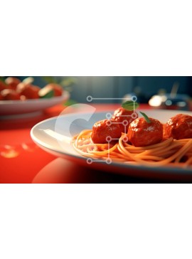 Σετ των 2 Intra Συλλεκτικό Ξύλινο Παζλ Plywood  4mm - Σπαγγέτι με κεφτεδάκια στο κόκκινο τραπέζι Σε Ξύλινο Κουτί - Διαστάσεις: 10x10 cm – 25 κομμάτια