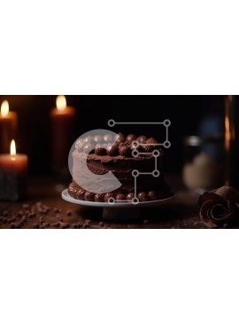 Σετ των 2 Intra Συλλεκτικό Ξύλινο Παζλ Plywood  4mm - Λαχταριστό κέικ σοκολάτας με κεριά στο τραπέζι Σε Ξύλινο Κουτί - Διαστάσεις: 10x10 cm – 25 κομμάτια