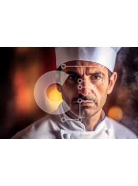 Σετ των 2 Intra Συλλεκτικό Ξύλινο Παζλ Plywood  4mm - Κοντινή εικόνα ενός σεφ σε μια κουζίνα εστιατορίου Σε Ξύλινο Κουτί - Διαστάσεις: 10x10 cm – 25 κομμάτια