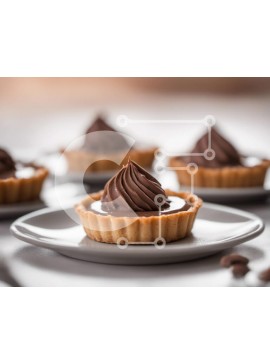 Σετ των 2 Intra Συλλεκτικό Ξύλινο Παζλ Plywood  4mm - Ομάδα μίνι τάρτες σοκολάτας με παγωμένο σοκολάτα Σε Ξύλινο Κουτί - Διαστάσεις: 10x10 cm – 25 κομμάτια