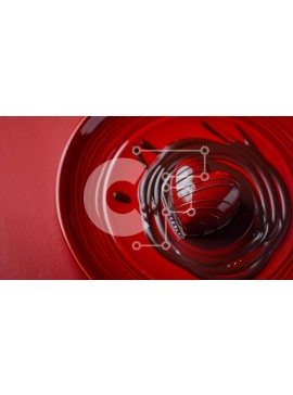 Σετ των 2 Intra Συλλεκτικό Ξύλινο Παζλ Plywood  4mm - Σοκολάτα σε σχήμα καρδιάς καλυμμένη με μαύρη σοκολάτα σε κόκκινο πιάτο Σε Ξύλινο Κουτί - Διαστάσεις: 10x10 cm – 25 κομμάτια