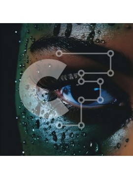 Σετ των 2 Intra Συλλεκτικό Ξύλινο Παζλ Plywood  4mm - Κοντινό πλάνο γυναίκας με μπλε, πράσινο και μοβ χρώμα προσώπου Σε Ξύλινο Κουτί - Διαστάσεις: 10x10 cm – 25 κομμάτια