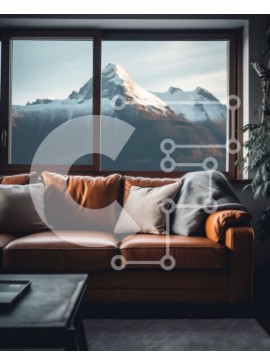 Intra Συλλεκτικό Ξύλινο Παζλ Plywood  4mm - Άνετο σαλόνι με εκπληκτική θέα στο βουνό Σε Ξύλινο Κουτί - Διαστάσεις Puzzle: 10x10 cm – 25 κομμάτια