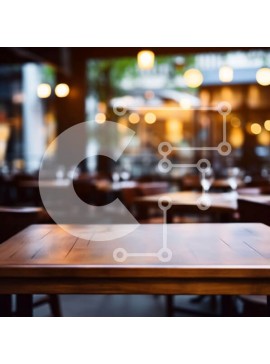 Intra Συλλεκτικό Ξύλινο Παζλ Plywood  4mm - Εσωτερικό εστιατορίου Dimly Lit με άδειο τραπέζι και καρέκλες Σε Ξύλινο Κουτί - Διαστάσεις Puzzle: 10x10 cm – 25 κομμάτια