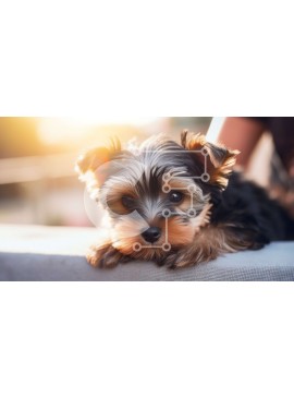 Intra Συλλεκτικό Ξύλινο Παζλ Plywood  4mm - Αξιολάτρευτο μαύρο και μαύρισμα σκυλί ξαπλωμένο σε καναπέ ή καρέκλα Σε Ξύλινο Κουτί - Διαστάσεις: 10x10 cm – 25 κομμάτια