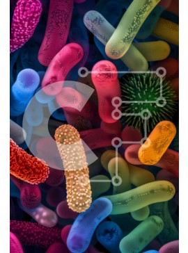 Intra Συλλεκτικό Ξύλινο Παζλ Plywood  4mm - Πολύχρωμοι μικροοργανισμοί - βακτήρια, ιοί και πρωτόζωα Σε Ξύλινο Κουτί - Διαστάσεις Puzzle: 10x10 cm – 25 κομμάτια