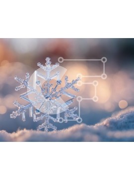 Intra Συλλεκτικό Ξύλινο Παζλ Plywood  4mm - Όμορφη νιφάδα χιονιού στο χιόνι Σε Ξύλινο Κουτί - Διαστάσεις: 10x10 cm – 25 κομμάτια