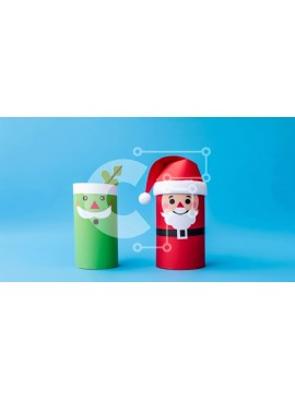 Intra Συλλεκτικό Ξύλινο Παζλ Plywood  4mm - Διακοσμήσεις σωλήνων από χαρτί υγείας για την εορταστική περίοδο Σε Ξύλινο Κουτί - Διαστάσεις Puzzle: 10x10 cm – 25 κομμάτια