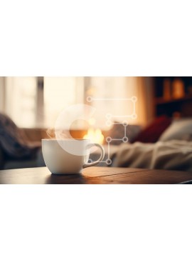 Σετ των 2 Intra Συλλεκτικό Ξύλινο Παζλ Plywood  4mm - Λευκό φλιτζάνι καφέ σε ξύλινο τραπέζι με ατμό Σε Ξύλινο Κουτί - Διαστάσεις: 10x10 cm – 25 κομμάτια