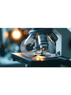 Intra Συλλεκτικό Ξύλινο Παζλ Plywood  4mm - Μικροσκόπιο με αναμμένα φώτα στο φόντο Σε Ξύλινο Κουτί - Διαστάσεις Puzzle: 10x10 cm – 25 κομμάτια