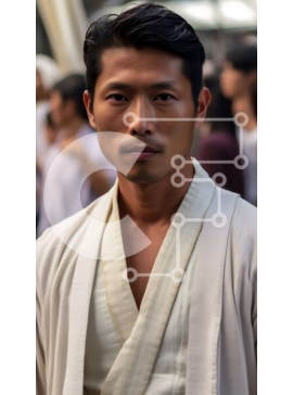 Intra Συλλεκτικό Ξύλινο Παζλ Plywood  4mm - Σοβαρός άνδρας που στέκεται μπροστά στο πλήθος Σε Ξύλινο Κουτί - Διαστάσεις Puzzle: 10x10 cm – 25 κομμάτια