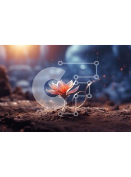 Intra Συλλεκτικό Ξύλινο Παζλ Plywood  4mm - Ειρηνική και γαλήνια εικόνα ενός μεμονωμένου κόκκινου λουλουδιού σε πλήρη άνθιση Σε Ξύλινο Κουτί - Διαστάσεις: 10x10 cm – 25 κομμάτια