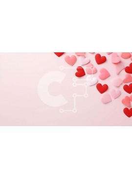 Intra Συλλεκτικό Ξύλινο Παζλ Plywood  4mm - Πλωτές χάρτινες καρδιές σε ροζ φόντο Σε Ξύλινο Κουτί - Διαστάσεις Puzzle: 10x10 cm – 25 κομμάτια