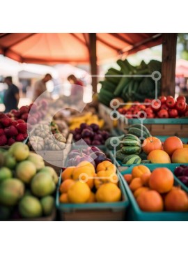 Σετ των 2 Intra Συλλεκτικό Ξύλινο Παζλ Plywood  4mm - Ζωντανή Farmer's Market που παρουσιάζει ποικιλία φρέσκων προϊόντων Σε Ξύλινο Κουτί - Διαστάσεις: 10x10 cm – 25 κομμάτια