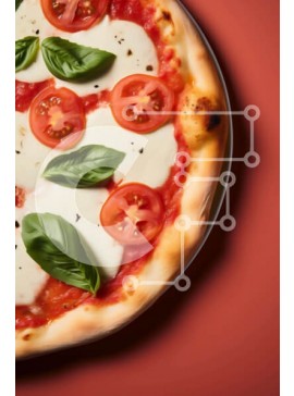 Σετ των 2 Intra Συλλεκτικό Ξύλινο Παζλ Plywood  4mm - Φρέσκια πίτσα Margherita με ντομάτες, μοτσαρέλα και βασιλικό Σε Ξύλινο Κουτί - Διαστάσεις: 10x10 cm – 25 κομμάτια