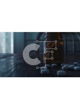 Intra Συλλεκτικό Ξύλινο Παζλ Plywood  4mm - Χάπια που χύνονται από το μπουκάλι στο τραπέζι Σε Ξύλινο Κουτί - Διαστάσεις Puzzle: 10x10 cm – 25 κομμάτια