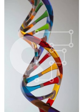 Intra Συλλεκτικό Ξύλινο Παζλ Plywood  4mm - Κοντινό πλάνο πολύχρωμο σκέλος DNA Σε Ξύλινο Κουτί - Διαστάσεις Puzzle: 10x10 cm – 25 κομμάτια