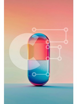 Intra Συλλεκτικό Ξύλινο Παζλ Plywood  4mm - Πολύχρωμο αιωρούμενο χάπι σε ζωντανό φόντο Σε Ξύλινο Κουτί - Διαστάσεις Puzzle: 10x10 cm – 25 κομμάτια