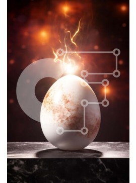 Intra Συλλεκτικό Ξύλινο Παζλ Plywood  4mm - Λαμπερό αντικείμενο σε σχήμα αυγού σε μαρμάρινο τραπέζι Σε Ξύλινο Κουτί - Διαστάσεις: 10x10 cm – 25 κομμάτια