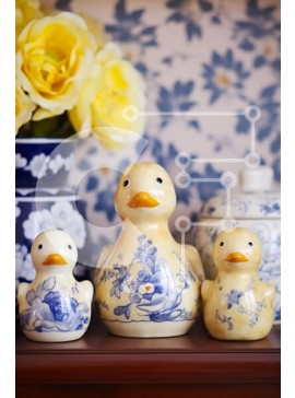 Intra Συλλεκτικό Ξύλινο Παζλ Plywood  4mm - Συλλογή από κεραμικά ειδώλια και βάζα πάπιας Σε Ξύλινο Κουτί - Διαστάσεις Puzzle: 10x10 cm – 25 κομμάτια