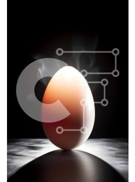 Σετ των 2 Intra Συλλεκτικό Ξύλινο Παζλ Plywood  4mm - Καύση αυγού στο τραπέζι με καπνό Σε Ξύλινο Κουτί - Διαστάσεις: 10x10 cm – 25 κομμάτια