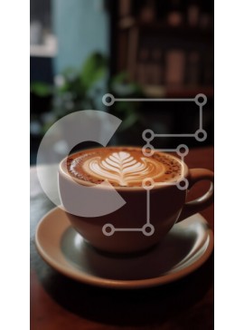 Intra Συλλεκτικό Ξύλινο Παζλ Plywood  4mm - Απολαύστε ένα φλιτζάνι καφέ με όμορφη καρδιά Latte Art σε ξύλινο τραπέζι δίπλα στο παράθυρο Σε Ξύλινο Κουτί - Διαστάσεις: 10x10 cm – 25 κομμάτια