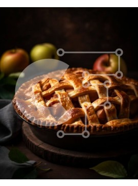 Σετ των 2 Intra Συλλεκτικό Ξύλινο Παζλ Plywood  4mm - Λαχταριστή μηλόπιτα με δικτυωτή κρούστα σε ξύλινο τραπέζι Σε Ξύλινο Κουτί - Διαστάσεις: 10x10 cm – 25 κομμάτια