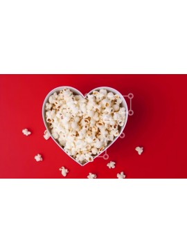 Σετ των 2 Intra Συλλεκτικό Ξύλινο Παζλ Plywood  4mm - Μπολ ποπ κορν σε σχήμα καρδιάς σε κόκκινο φόντο Σε Ξύλινο Κουτί - Διαστάσεις: 10x10 cm – 25 κομμάτια