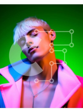 Intra Συλλεκτικό Ξύλινο Παζλ Plywood  4mm - Κομψός νεαρός άνδρας με ροζ σακάκι Σε Ξύλινο Κουτί - Διαστάσεις Puzzle: 10x10 cm – 25 κομμάτια