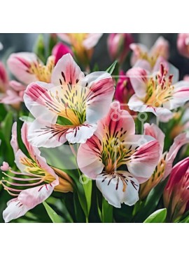 Intra Συλλεκτικό Ξύλινο Παζλ Plywood  4mm - Ζωντανά ροζ και κίτρινα ανθισμένα λουλούδια στον κήπο Σε Ξύλινο Κουτί - Διαστάσεις: 10x10 cm – 25 κομμάτια