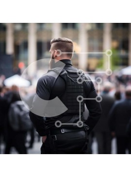 Intra Συλλεκτικό Ξύλινο Παζλ Plywood  4mm - Άνδρας με μαύρη στολή στο δρόμο με τσάντες και σακίδια Σε Ξύλινο Κουτί - Διαστάσεις Puzzle: 10x10 cm – 25 κομμάτια