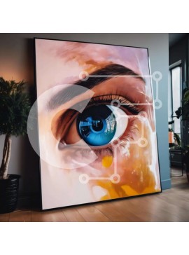 Intra Συλλεκτικό Ξύλινο Παζλ Plywood  4mm - Ζωγραφική με μεγάλα μάτια στο εσωτερικό του σαλονιού Σε Ξύλινο Κουτί - Διαστάσεις Puzzle: 10x10 cm – 25 κομμάτια