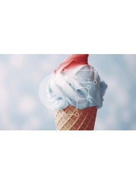 Σετ των 2 Intra Συλλεκτικό Ξύλινο Παζλ Plywood  4mm - Νόστιμο χωνάκι παγωτού με κόκκινο, λευκό και μπλε γλάσο σε μπλε φόντο Σε Ξύλινο Κουτί - Διαστάσεις: 10x10 cm – 25 κομμάτια