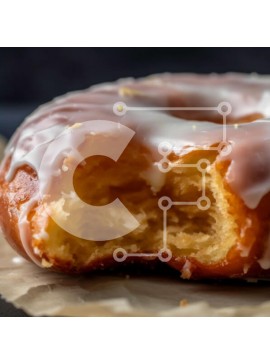 Σετ των 2 Intra Συλλεκτικό Ξύλινο Παζλ Plywood  4mm - Νόστιμο γλασέ ντόνατς με ξύσμα λεμονιού Σε Ξύλινο Κουτί - Διαστάσεις: 10x10 cm – 25 κομμάτια