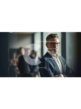 Intra Συλλεκτικό Ξύλινο Παζλ Plywood  4mm - Επαγγελματίας που στέκεται με την ομάδα στο διάδρομο Σε Ξύλινο Κουτί - Διαστάσεις Puzzle: 10x10 cm – 25 κομμάτια