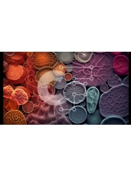 Intra Συλλεκτικό Ξύλινο Παζλ Plywood  4mm - Ζωντανή εικόνα διαφορετικών τύπων κυττάρων σε κοντινή προβολή Σε Ξύλινο Κουτί - Διαστάσεις Puzzle: 10x10 cm – 25 κομμάτια