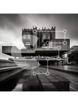 Intra Συλλεκτικό Ξύλινο Παζλ Plywood  4mm - Εντυπωσιακό μοντέρνο κτίριο σε ασπρόμαυρο Σε Ξύλινο Κουτί - Διαστάσεις Puzzle: 10x10 cm – 25 κομμάτια