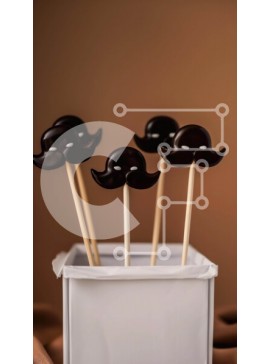 Intra Συλλεκτικό Ξύλινο Παζλ Plywood  4mm - Γλειφιτζούρια και Cupcakes σε σχήμα μουστάκι Σε Ξύλινο Κουτί - Διαστάσεις: 10x10 cm – 25 κομμάτια