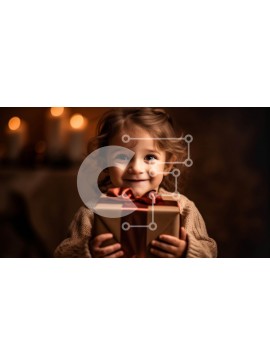 Intra Συλλεκτικό Ξύλινο Παζλ Plywood  4mm - Νεαρό κορίτσι που κρατά ένα κουτί δώρου με αναμμένα κεριά στο φόντο Σε Ξύλινο Κουτί - Διαστάσεις Puzzle: 10x10 cm – 25 κομμάτια