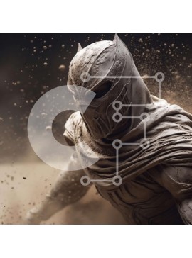 Intra Συλλεκτικό Ξύλινο Παζλ Plywood  4mm - Μυστηριώδης φιγούρα με σπαθί σε χωματόδρομο σε μαύρο και άσπρο Σε Ξύλινο Κουτί - Διαστάσεις Puzzle: 10x10 cm – 25 κομμάτια