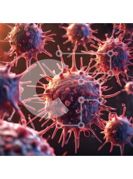 Intra Συλλεκτικό Ξύλινο Παζλ Plywood  4mm - τρισδιάστατη εικόνα κόκκινου και ροζ μολυσματικών μικροοργανισμών Σε Ξύλινο Κουτί - Διαστάσεις Puzzle: 10x10 cm – 25 κομμάτια